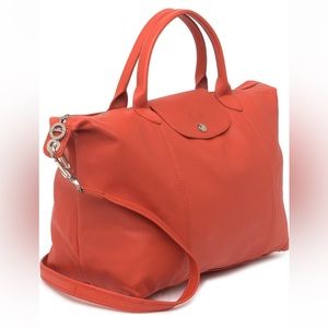 Longchamp Le Pliage Cuir Medium Hobo Bag